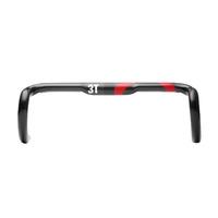 3T Ergonova Team Drop Road Handlebar - Carbon / Red / 40cm