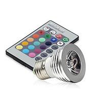 3W E27/E14/GU10 RGB Color Changing LED Light Bulb Lamp with Remote Control(85-265V)