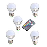3W E14 / GU10 / E26/E27 LED Globe Bulbs A50 1 High Power LED 200 lm RGB Infrared Sensor / Dimmable / Remote-Controlled / Decorative V5