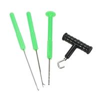 4 In 1 Fishing Carp Fishing Baiting Rig Tool Set Bait Needle Drill Knot Puller Stringer and Driller