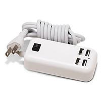4 USB Ports Multi Ports Home Charger with Cable For iPad / For Cellphone / For iPhone
