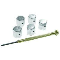 4 pce Locking Valve Cap Silver
