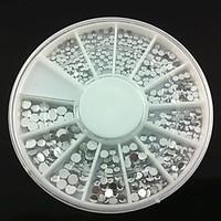 4 size 300pcs silver acrylic rhinestones nail art decorations