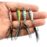 4 pcs Metal Bait Jigs Fishing Lures Jigs Metal Bait Assorted Colors g/Ounce, 25 mm/1\