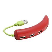 4 Ports USB 2.0 High Speed HUB Red