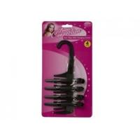 4 piece deluxe hair dressing clips set with wide toothed comb