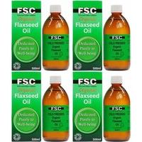 (4 Pack) - Fsc - Organic Flaxseed Oil | 500ml | 4 Pack Bundle