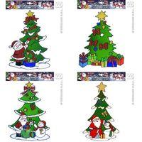 4 Assorted Styles Christmas Tree Window Stickers