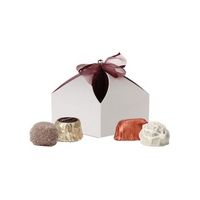 4 Chocolates in an Ivory and Burgundy Box