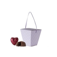 4 Chocolates in a Lilac and White Dotty Box