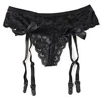 4 Straps Sexy Lace Suspender Belts Thong Set Party Garters