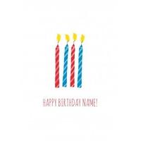 4 Personalised Candle| Personalised Birthday Card | PW1026