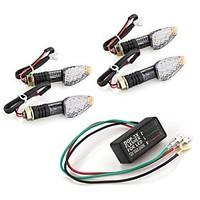 4 Pcs 10 LED Amber Motorcycle Turn Signal Indicator Light Blinker Flasher Relay