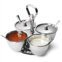 4 Bowl Stainless Steel Revolving Relish Dish (Case of 24)