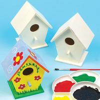 4 Mini Wooden Birdhouses