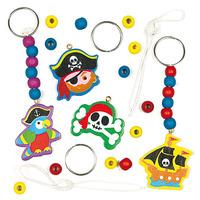 4 pirate keyring bag dangler kits