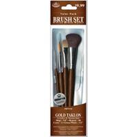 4 Brush Set Value Pack - Gold Taklon 245521
