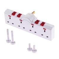 4 way individually switched surge protector with neon lamp indicators