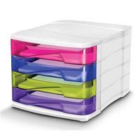 4 Drawer Organiser Multicolour Drawers Manufactured from Recycled