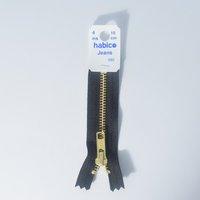 4 Habico Tagged YKK Brass Jeans Zip - Black 374769