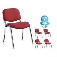 4 x chrome frame chair red