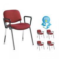 4 x Chrome frame chair arms Blue