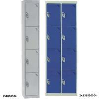 4 compartment / 4 door Steel Lockers 1800h x 380w x 380d