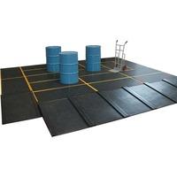 4 Drum Work Floor Spill Containment Black 1.6m x 1.6m 239 litres