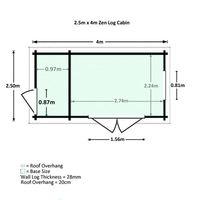 4 x 2.5m Zen 2 Log Cabin | Waltons