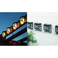 4 piece solar ambient fence lights set