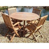 4 seater folding armchair pedestal teak set