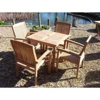 4 Seater Square Teak 80cm Dining Set