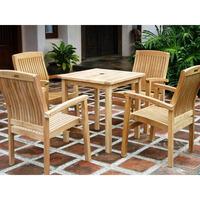 4 Seater Armchair 70cm Square Teak Set