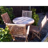 4 Seater 80cm Round Folding Set with Chairs and Armchairs