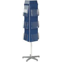 4 Sided Revolving Leaflet Dispenser Optional Header Blue