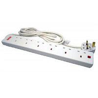 4 Socket Extension Lead Switched Surge Protected 10m