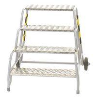 4 TREAD MOBILE STEP - NO HANDRAIL - ALUMINIUM TREAD