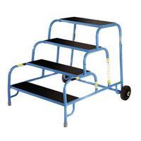 4 TREAD MOBILE STEP - NO HANDRAIL - RUBBER TREAD