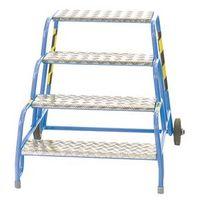 4 TREAD MOBILE STEP - NO HANDRAIL - ALUMINIUM TREAD