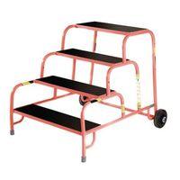 4 TREAD MOBILE STEP - NO HANDRAIL - RUBBER TREAD