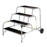 4 TREAD MOBILE STEP - NO HANDRAIL - RUBBER TREAD