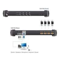 4 Port Ps2/usb Kvm Switch + Audio Cascadable