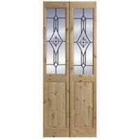 4 Panel Knotty Pine Glazed Internal Bi-Fold Door (H)2040mm (W)726mm