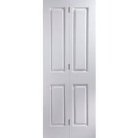 4 panel primed woodgrain effect internal bi fold door h1950mm w826mm