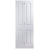 4 Panel Primed Smooth Internal Bi-Fold Door (H)1950mm (W)750mm