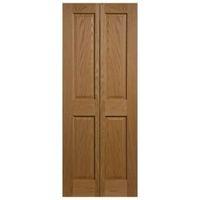 4 Panel Oak Veneer Internal Bi-Fold Door (H)1981mm (W)762mm