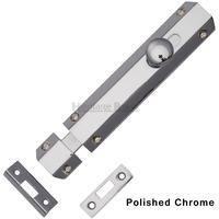 4 Inch Flat Door Bolt Polished Chrome