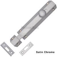 4 Inch Flat Door Bolt Satin Chrome