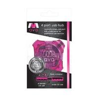 4 Port Usb Hub - Pink - Ava