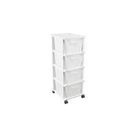 4 Drawer Plastic Storage Unit - White